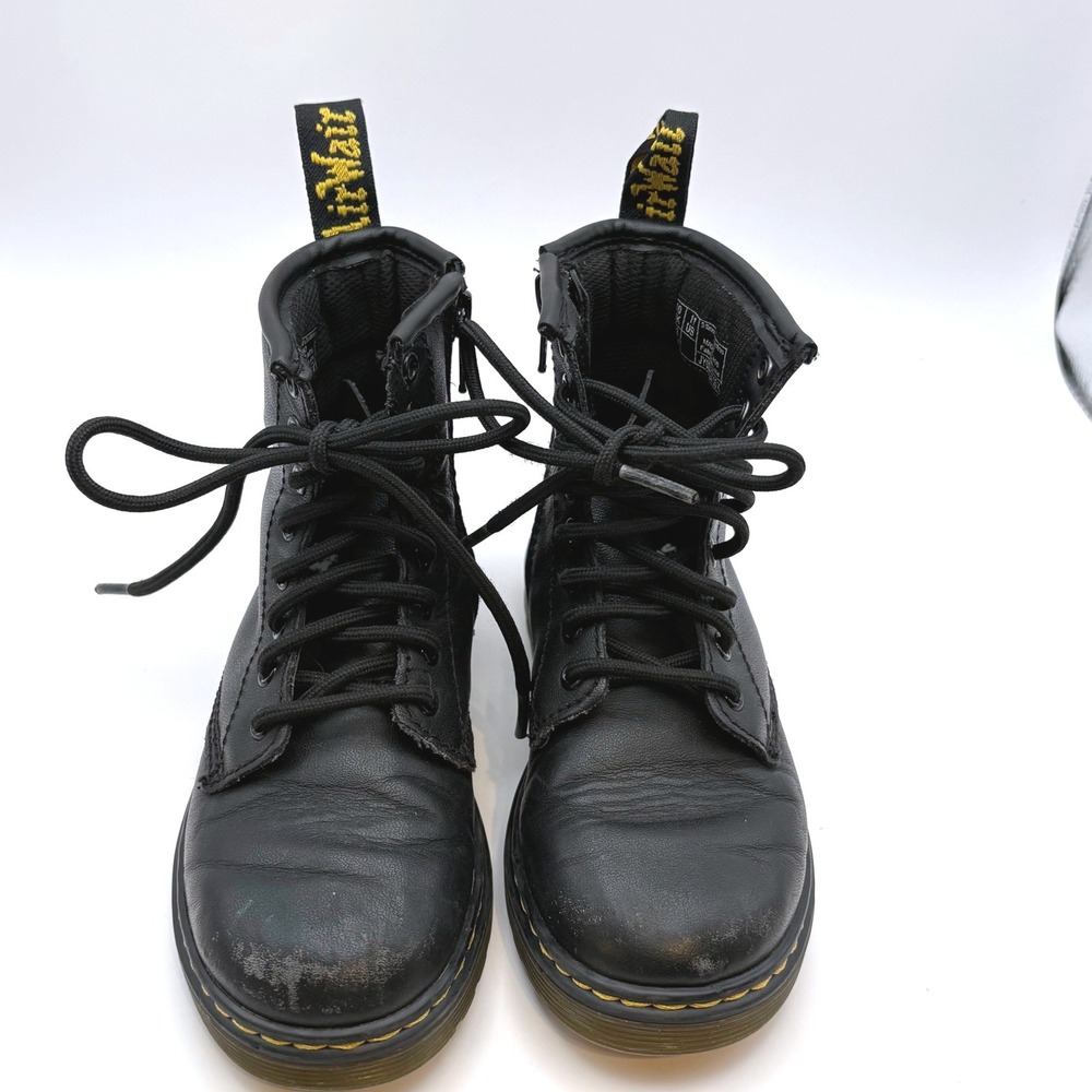 Dr Martens Delaney 1460 Toddler Black Leather Boots Sz 11 Zip Classic Edgy Cute‎